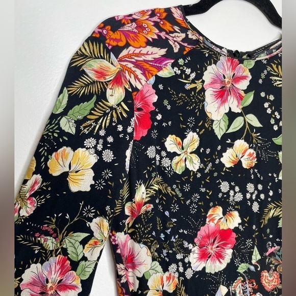 Zara patchwork mix floral slit midi dress - Picture 4 of 10